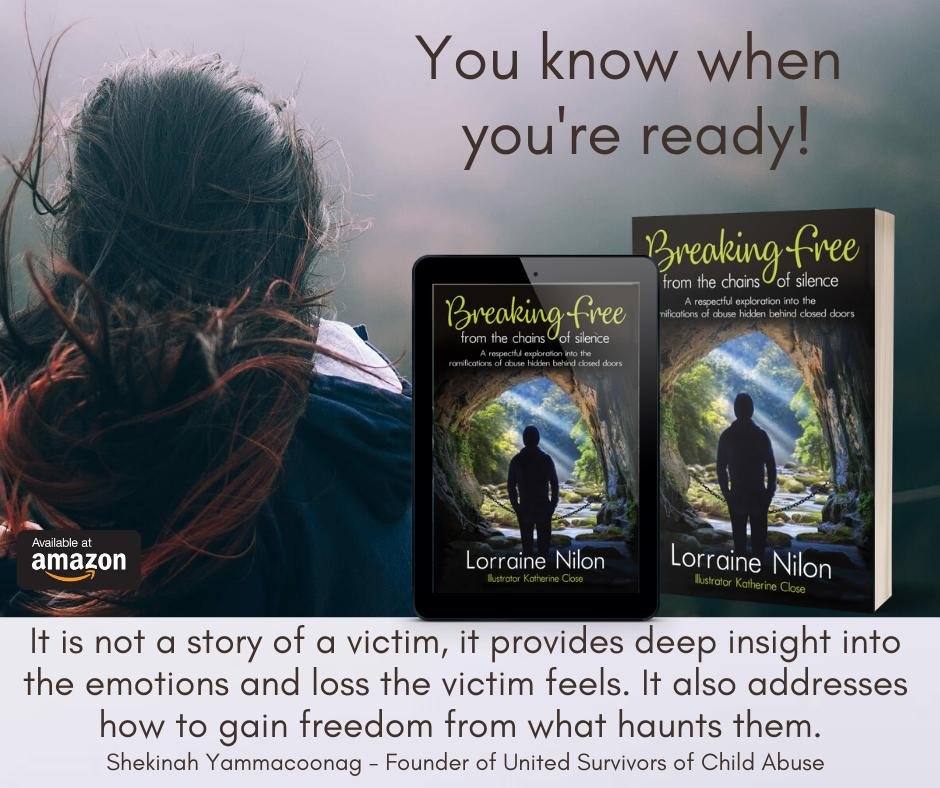 Overcoming childhood trauma book - Breaking Free from the chains of Silence - author Lorraine Nilon- BOOK REVIEW - Lady looking out to the sky in gloomy weather 