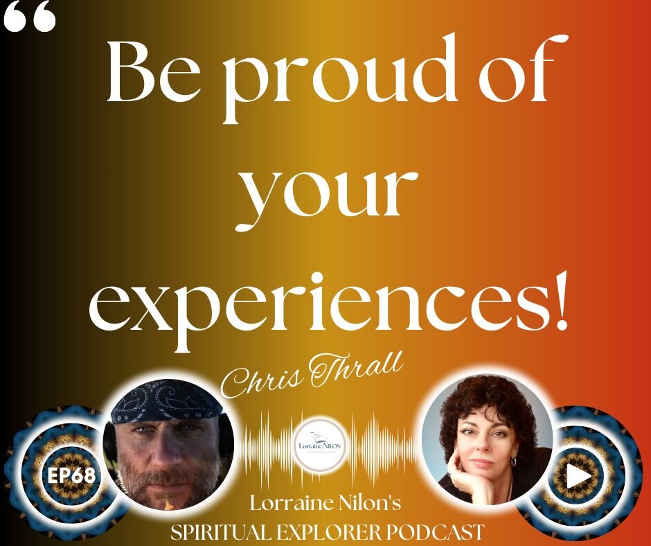 CHRISS TRALL Quote: photo of self-help author and podcaster Lorraine Nilon and Podcaster and true story author Chris Thrall