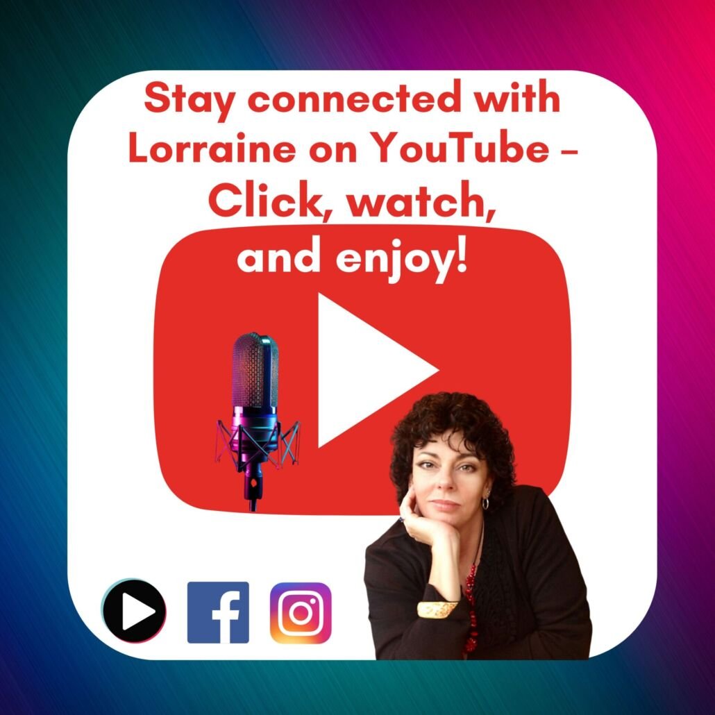 YouTube Logo with phot of Lorraine Nilon