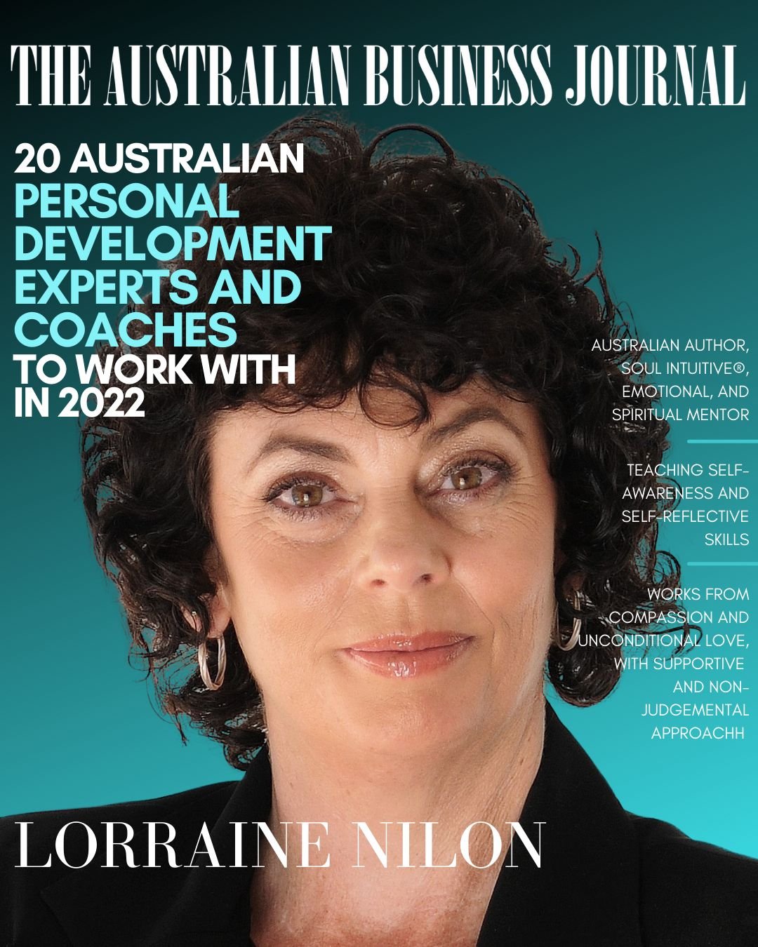 Australian-Business-journal-magazine-cover-top-2-Australian-Personal-development-experts-and-coaches-Lorraine-Nilon-Photo