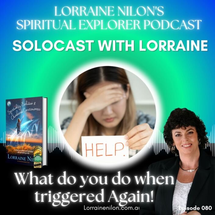 emotional triggers podcast; A Lady hand on head -distressed with sign help! Lorraine Nilon photo