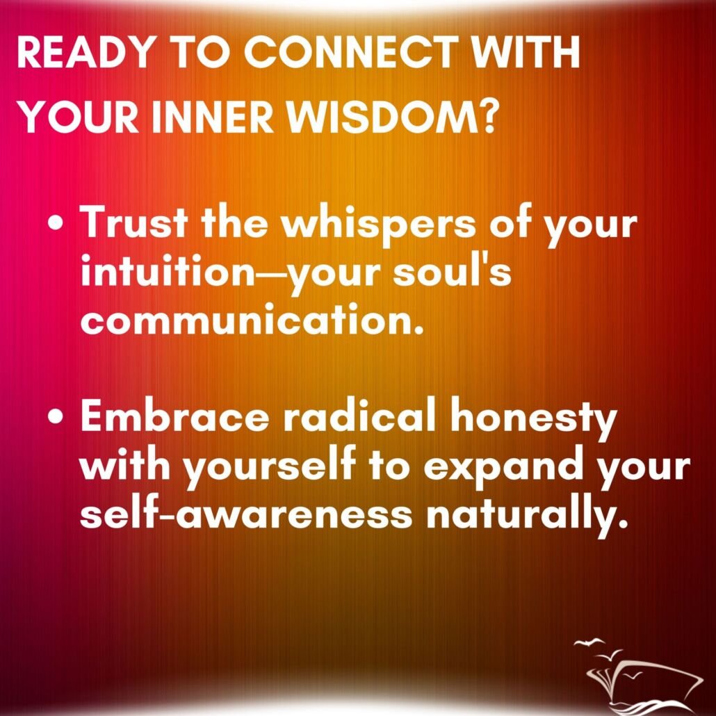 Lorraine Nilon spiritual Life coach dot points on connecting with inner wisdom - on colorful background