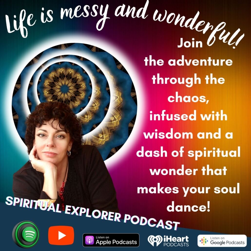 photo of Lorraine Nilon - Spiritual journey podcast with cirles interlinking cirles - representing the intwinment of life and our emotions.