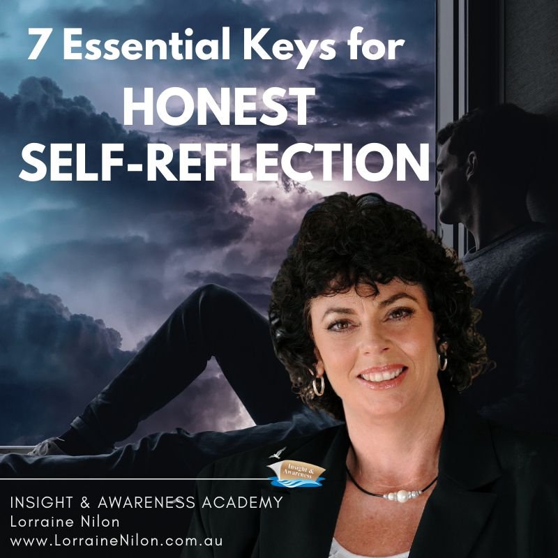 Self-help author Lorraine Nilon photo on an image of a man looking out of a window self-reflection. With contact details for Self-Reflection course online-Personal Transformation through self-discovery 